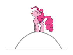 Size: 648x486 | Tagged: safe, artist:flutterluv, pinkie pie, earth pony, pony, g4, animated, balancing, behaving like a goat, eyes closed, female, ponified animal photo, smiling, solo, tongue out