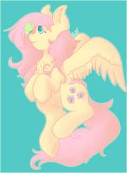 Size: 880x1200 | Tagged: safe, artist:sirknight69, fluttershy, butterfly, pony, g4, female, green background, simple background, solo