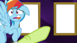Size: 1920x1080 | Tagged: source needed, safe, edit, edited screencap, screencap, granny smith, rainbow dash, g4, grannies gone wild, granny smith choosing poster, insert picture here, meme, template