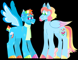 Size: 3875x3000 | Tagged: safe, artist:webkore, rainbow dash, thistle whistle, g3, g4, female, g3 to g4, generation leap, high res, lesbian, shipping, thistledash