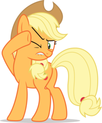 Size: 7000x8419 | Tagged: safe, artist:luckreza8, applejack, earth pony, pony, g4, grannies gone wild, absurd resolution, cowboy hat, female, hat, lip bite, one eye closed, simple background, solo, stetson, transparent background, vector