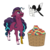 Size: 2000x2000 | Tagged: safe, artist:jackiebloom, oc, oc only, oc:zap apple, bird, earth pony, pony, amputee, apple, basket, blaze (coat marking), coat markings, facial markings, female, food, high res, magical lesbian spawn, mare, mouth hold, offspring, parent:applejack, parent:coloratura, parents:rarajack, prosthetic leg, prosthetic limb, prosthetics, simple background, socks (coat markings), solo, transparent background, unshorn fetlocks, zap apple