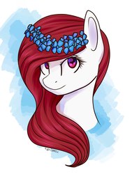 Size: 1552x2048 | Tagged: safe, artist:nightskrill, oc, oc only, pony, bust, female, floral head wreath, flower, mare, portrait, solo