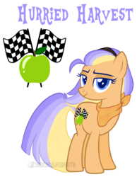 Size: 1024x1320 | Tagged: safe, artist:squeakshimi, oc, oc only, oc:hurried harvest, earth pony, pony, base used, cutie mark, female, mare, neckerchief, offspring, parent:applejack, parent:soarin', parents:soarinjack, simple background, solo, transparent background