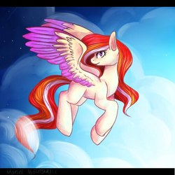 Size: 512x512 | Tagged: safe, artist:nightskrill, oc, oc only, pegasus, pony, female, flying, mare, sky, solo