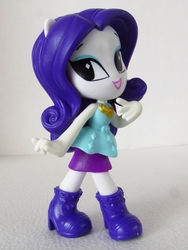 Size: 1050x1400 | Tagged: safe, artist:whatthehell!?, rarity, equestria girls, g4, my little pony equestria girls: better together, boots, clothes, doll, dress, equestria girls minis, irl, photo, shoes, skirt, smiling, stars, toy, ultra minis