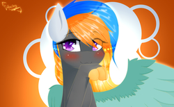Size: 2600x1600 | Tagged: safe, artist:shan3ng, oc, oc only, oc:maria, pegasus, pony, bust, female, mare, paws, portrait, solo