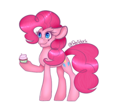 Size: 560x511 | Tagged: safe, artist:peridork, pinkie pie, earth pony, pony, g4, cupcake, female, food, simple background, solo, transparent background