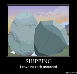 Size: 1200x1156 | Tagged: safe, tom, g4, cargo ship, crack shipping, holder's boulder, joke shipping, meme, motivational poster, otp, rock, shipping