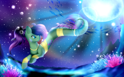 Size: 1920x1200 | Tagged: safe, artist:absolitedisaster08, oc, oc only, merpony, female, solo, underwater