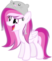 Size: 846x1003 | Tagged: safe, artist:comfydove, oc, oc only, oc:comfy dove, pegasus, pony, cute, digital art, female, happy, hat, mare, ocbetes, open mouth, paint.net, simple background, solo, standing, transparent background, vector