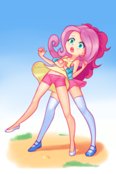 Size: 1280x1920 | Tagged: safe, artist:drantyno, fluttershy, pinkie pie, human, equestria girls, assisted exposure, boyshorts, clothes, cute, dress, duo, embarrassed, embarrassed underwear exposure, flats, frilly underwear, hape, hug, hug from behind, human coloration, humanized, humiliation, light skin, mary janes, miniskirt, open mouth, panties, pink underwear, ribbon, shoes, shorts, skirt, skirt lift, socks, startled, thigh highs, underwear, upskirt, zettai ryouiki