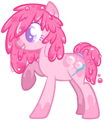 Size: 1024x1197 | Tagged: safe, artist:jadeyhooves, oc, oc only, oc:chewy gum, goo pony, original species, pony, female, mare, simple background, solo, transparent background