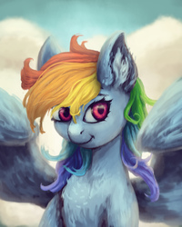 Size: 4000x5000 | Tagged: safe, artist:izolyzm, rainbow dash, pony, g4, bust, female, portrait, solo