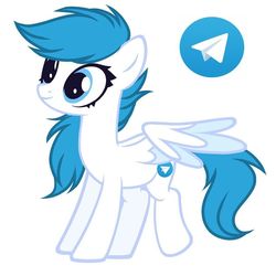 Size: 1080x1080 | Tagged: artist needed, source needed, safe, oc, oc only, oc:telegram, pegasus, pony, ponified, telegram, telegram (software)