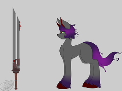 Size: 2000x1500 | Tagged: safe, alternate version, artist:silverfox057, king sombra, pony, unicorn, g4, antagonist, arima verse, daiklave, extra fluffy, sword, umbral, weapon