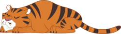 Size: 11918x3443 | Tagged: safe, artist:curvesandlines, big cat, cat, tiger, animal, eyes closed, fangs, prone, simple background, sleeping, solo, transparent background, vector