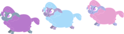 Size: 10541x2947 | Tagged: safe, artist:curvesandlines, sheep, g4, the crystal empire, simple background, tiny ewes, transparent background, trio, vector
