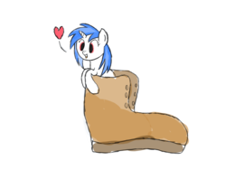 Size: 2224x1668 | Tagged: safe, artist:joey, dj pon-3, vinyl scratch, pony, unicorn, g4, boot, clothes, female, heart, shoes, simple background, solo, white background