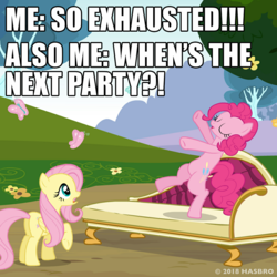 Size: 1080x1080 | Tagged: safe, fluttershy, pinkie pie, g4, official, image macro, meme