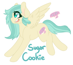 Size: 413x370 | Tagged: safe, artist:purecrazycreate, oc, oc only, oc:sugar cookie, pegasus, pony, female, mare, offspring, parent:fluttershy, parent:thunderlane, parents:thundershy, simple background, solo, transparent background