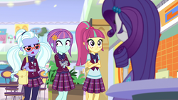 Size: 1280x717 | Tagged: safe, screencap, rarity, sour sweet, sugarcoat, sunny flare, equestria girls, equestria girls specials, g4, my little pony equestria girls: dance magic, canterlot mall