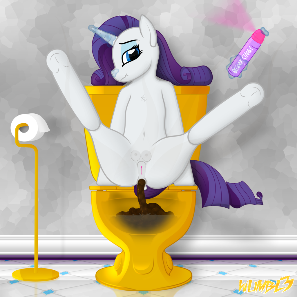 #1711464 - explicit, artist:wumbl3, rarity, pony, unicorn, anus, bathroom, ...