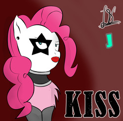 Size: 3465x3392 | Tagged: safe, artist:jenjan23all, pinkie pie, g4, face paint, hard rock, high res, kiss (band), lipstick, rock (music)