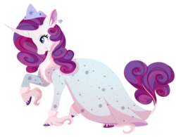 Size: 1530x1191 | Tagged: safe, artist:uunicornicc, part of a set, rarity, classical unicorn, pony, unicorn, g4, beautiful, christmas, clothes, colored hooves, curved horn, dress, eyeshadow, female, holiday, horn, jewelry, leonine tail, makeup, mare, raised hoof, simple background, smiling, snow queen, solo, tiara, transparent background, unshorn fetlocks