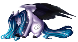 Size: 4687x2523 | Tagged: safe, artist:crazllana, oc, oc only, oc:marie pixel, pegasus, pony, crying, female, mare, simple background, solo, transparent background