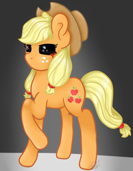 Size: 1795x2312 | Tagged: safe, artist:thatonefluffs, applejack, earth pony, pony, g4, black sclera, creepypasta, female, solo, zalgo