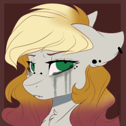 Size: 560x560 | Tagged: safe, artist:skylacuna, oc, pony, animated, bust, crying, female, frame by frame, gif, makeup, mare, portrait, running makeup, solo