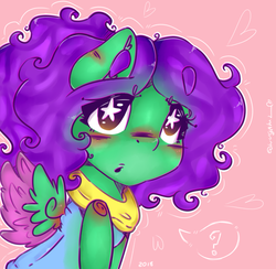 Size: 1024x1000 | Tagged: safe, artist:yunieelloa, oc, oc only, oc:lugaluz, pegasus, pony, female, mare, solo, starry eyes, two toned wings, wingding eyes