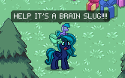 Size: 999x624 | Tagged: safe, oc, oc:midnight mist, pegasus, pony, pony town, brain slug