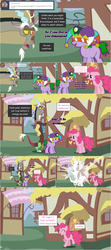Size: 1284x2890 | Tagged: safe, artist:hakunohamikage, discord, pinkie pie, oc, oc:laughter, pony, ask-princesssparkle, g4, ask, floppy ears, hat, jester hat, magic, tumblr