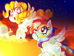 Size: 1024x768 | Tagged: safe, artist:chill-sheik, rainbow dash, surprise, pony, g4, cloud, flying