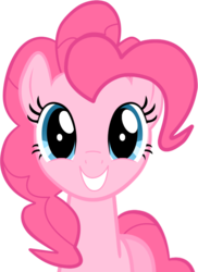 Size: 553x758 | Tagged: safe, artist:cawinemd, pinkie pie, earth pony, pony, a friend in deed, g4, bust, cute, diapinkes, female, happy, looking at you, simple background, smile song, smiling, solo, transparent background, vector