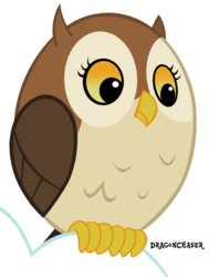 Size: 460x608 | Tagged: safe, artist:dragonchaser123, bird, owl, g4, may the best pet win, ambiguous gender, animal, cloud, on a cloud, signature, simple background, solo, standing on a cloud, transparent background, vector