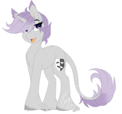 Size: 1024x959 | Tagged: safe, artist:jacobdawz, oc, oc only, oc:thespia, classical unicorn, pony, unicorn, alternate universe, cloven hooves, gift art, horn, leonine tail, simple background, solo, transparent background, unshorn fetlocks