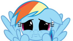 Size: 5031x2833 | Tagged: safe, artist:jhayarr23, edit, rainbow dash, pony, g4, grannies gone wild, cute, daaaaaaaaaaaw, dashabetes, female, hnnng, imminent crying, sadorable, simple background, solo, transparent background, vector, weapons-grade cute