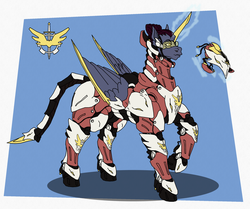 Size: 2272x1903 | Tagged: safe, artist:siegfriednox, oc, alicorn, pony, fallout equestria, alicorn oc, armor, power armor, simple background