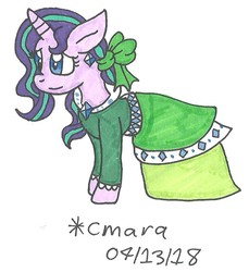 Size: 727x794 | Tagged: safe, artist:cmara, starlight glimmer, pony, g4, clothes, dress, female, solo, traditional art