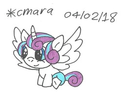 Size: 727x546 | Tagged: safe, artist:cmara, princess flurry heart, pony, g4, baby, diaper, female, solo, traditional art