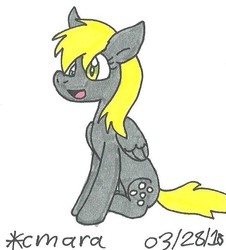 Size: 612x678 | Tagged: safe, artist:cmara, derpy hooves, pony, g4, female, solo, traditional art