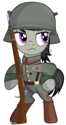 Size: 2180x4140 | Tagged: safe, artist:a4r91n, octavia melody, earth pony, pony, g4, annoyed, bandage, bipedal, boots, female, gewehr 98, gun, helmet, iron cross, kriegtavia, looking away, messy mane, military uniform, rifle, shoes, simple background, solo, stahlhelm, transparent background, vector, weapon, world war i