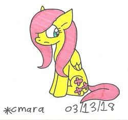 Size: 788x739 | Tagged: safe, artist:cmara, fluttershy, pony, g4, female, solo, traditional art