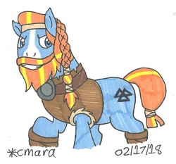 Size: 876x816 | Tagged: safe, artist:cmara, rockhoof, earth pony, pony, g4, beard, facial hair, male, simple background, solo, stallion, traditional art, white background