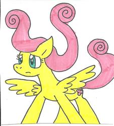 Size: 656x727 | Tagged: safe, artist:cmara, fluttershy, pegasus, pony, g4, female, mare, simple background, solo, spread wings, traditional art, white background, wings