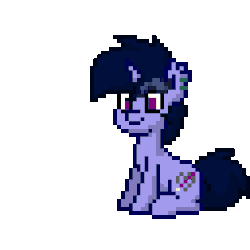 Size: 512x512 | Tagged: safe, artist:php142, oc, oc only, oc:purple flix, pony, pony town, animated, cute, dilated pupils, double take, easter, easter egg, holiday, looking back, male, pixel art, shocked, simple background, sitting, solo, transparent background