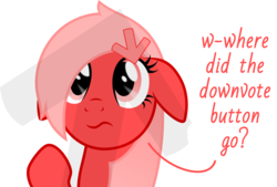 Size: 2000x1355 | Tagged: safe, artist:arifproject, edit, oc, oc:downvote, earth pony, pony, derpibooru, april fools 2018, derpibooru ponified, female, mare, meta, ponified, simple background, transparent background